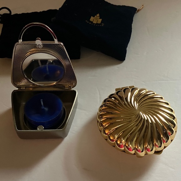 PartyLite Travel Candle Set Handbag and Shell Compact Style with Velvet Pouch 3” - Picture 2 of 7